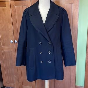 Burberry Brit navy lightweight double breasted pea coat style jacket. Size 14